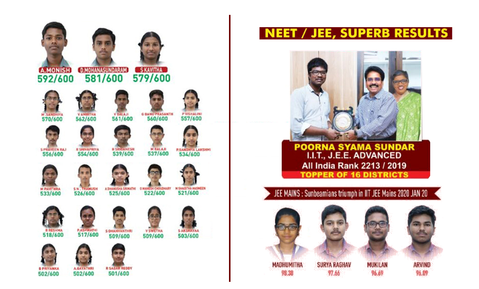 sunbeam-matric-academic-12th, NEET/JEE Results – 2020